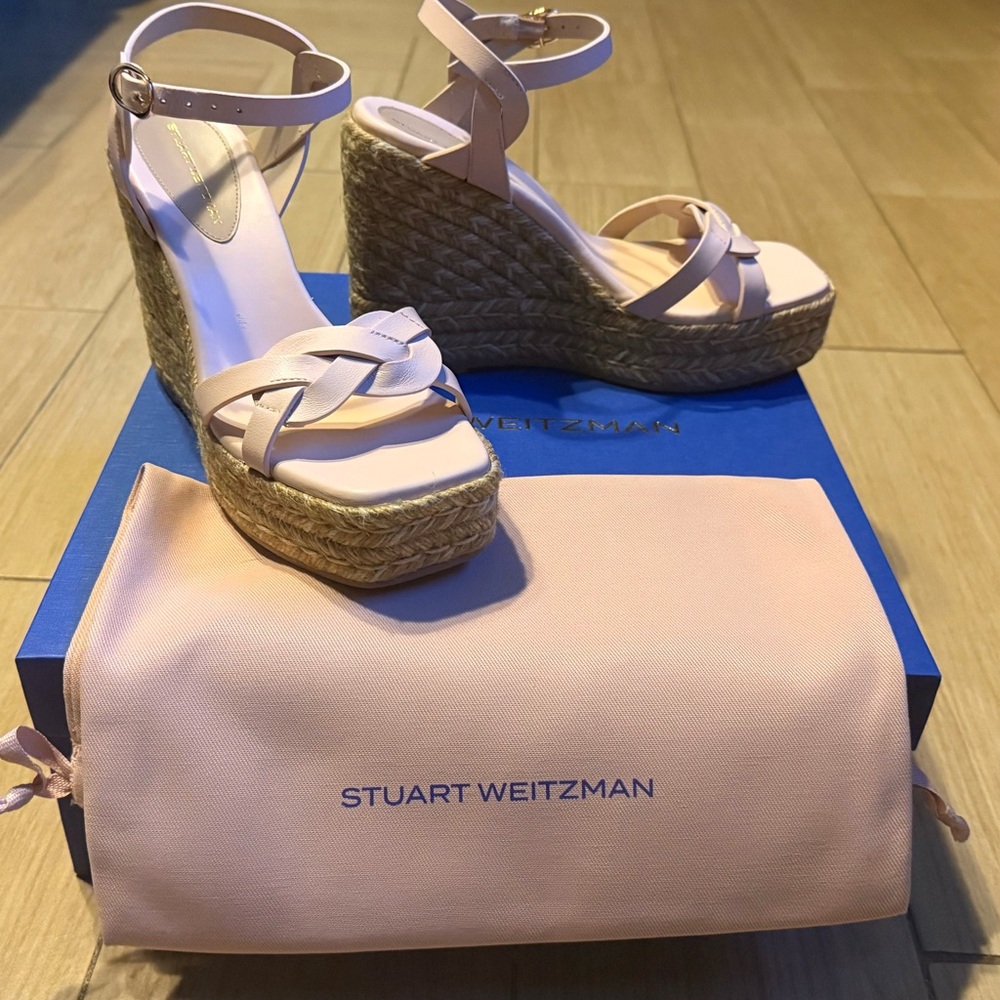 Stuart Weitzman Braida Max Rosewater Pint Wedge Espadrilles